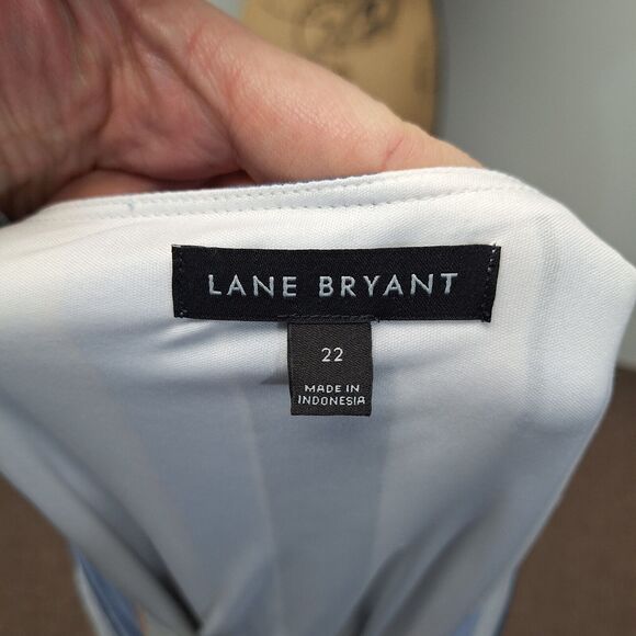 Lane Bryant Shirt Dress V-Neck 3/4 Sleeve Striped Multicolor Women's Size 22 - Picture 4 of 12